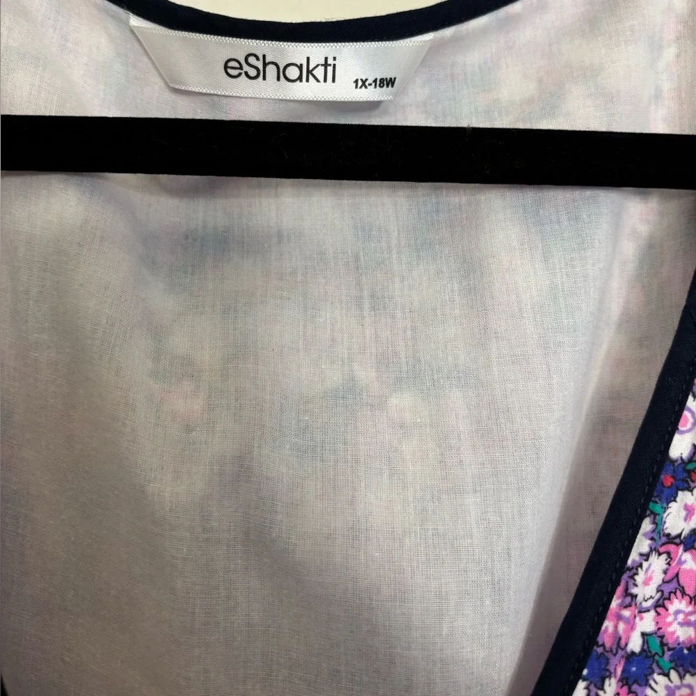 EShakti wrap around purple ditzy floral sleeveless dress - Picture 2 of 5